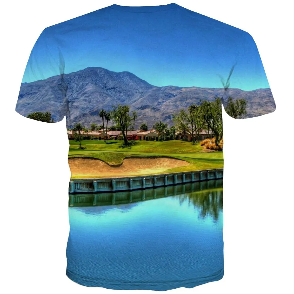 Lawn T shirts Men Golf T-shirts 3d Forest T shirts Funny Natural Shirt Print Game Tshirts Cool