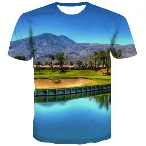 Lawn T shirts Men Golf T-shirts 3d Forest T shirts Funny Natural Shirt Print Game Tshirts Cool