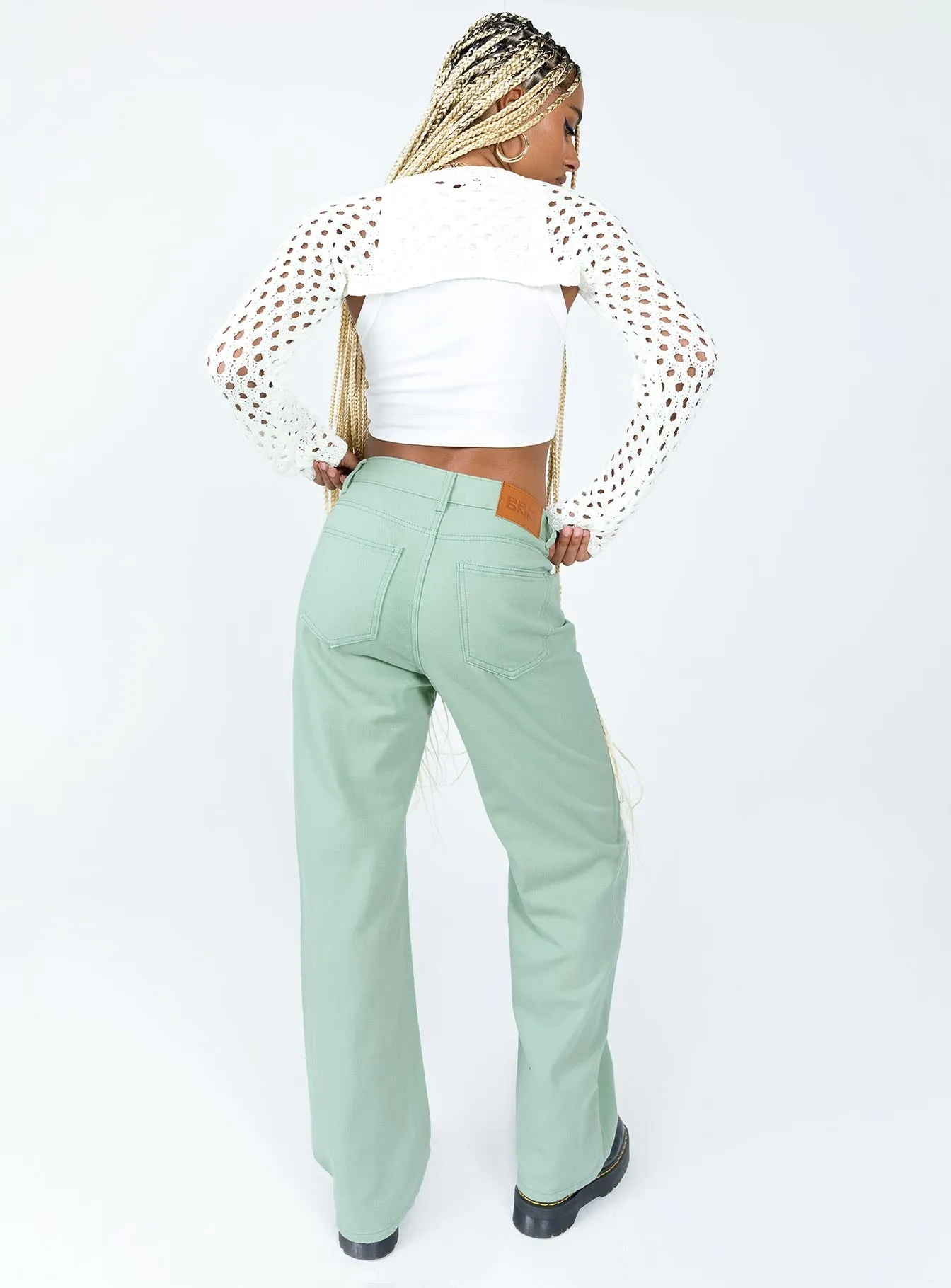 Lester Mom Jeans Sage Green