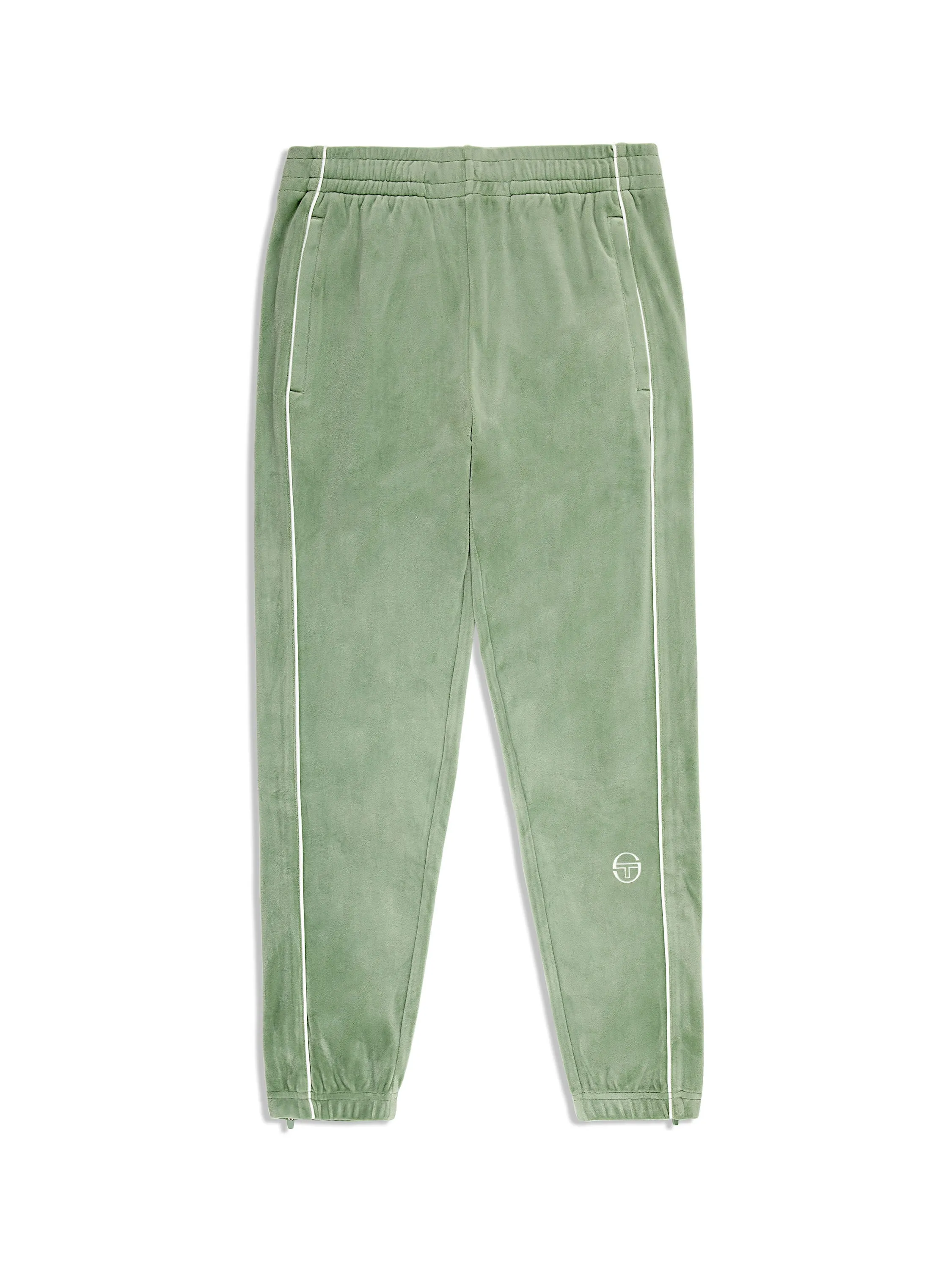 Lioni Velour Track Pant- Hedge Green