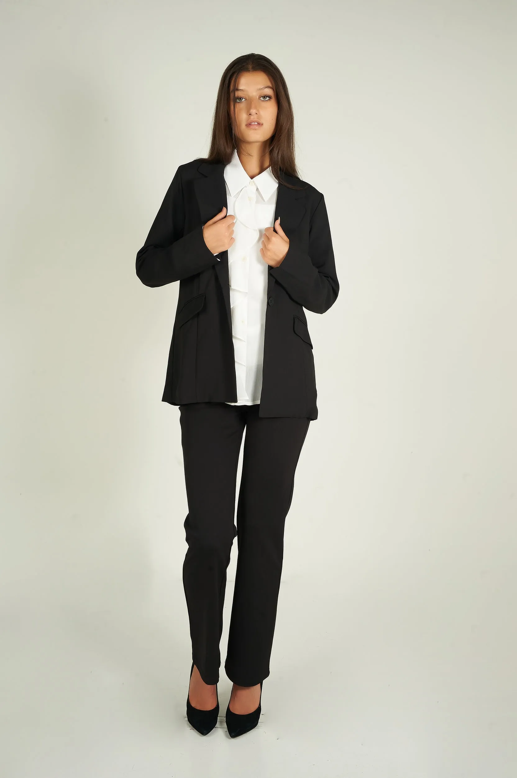 Long blazer à manches longues - H30362-TW159 - (E-A9)