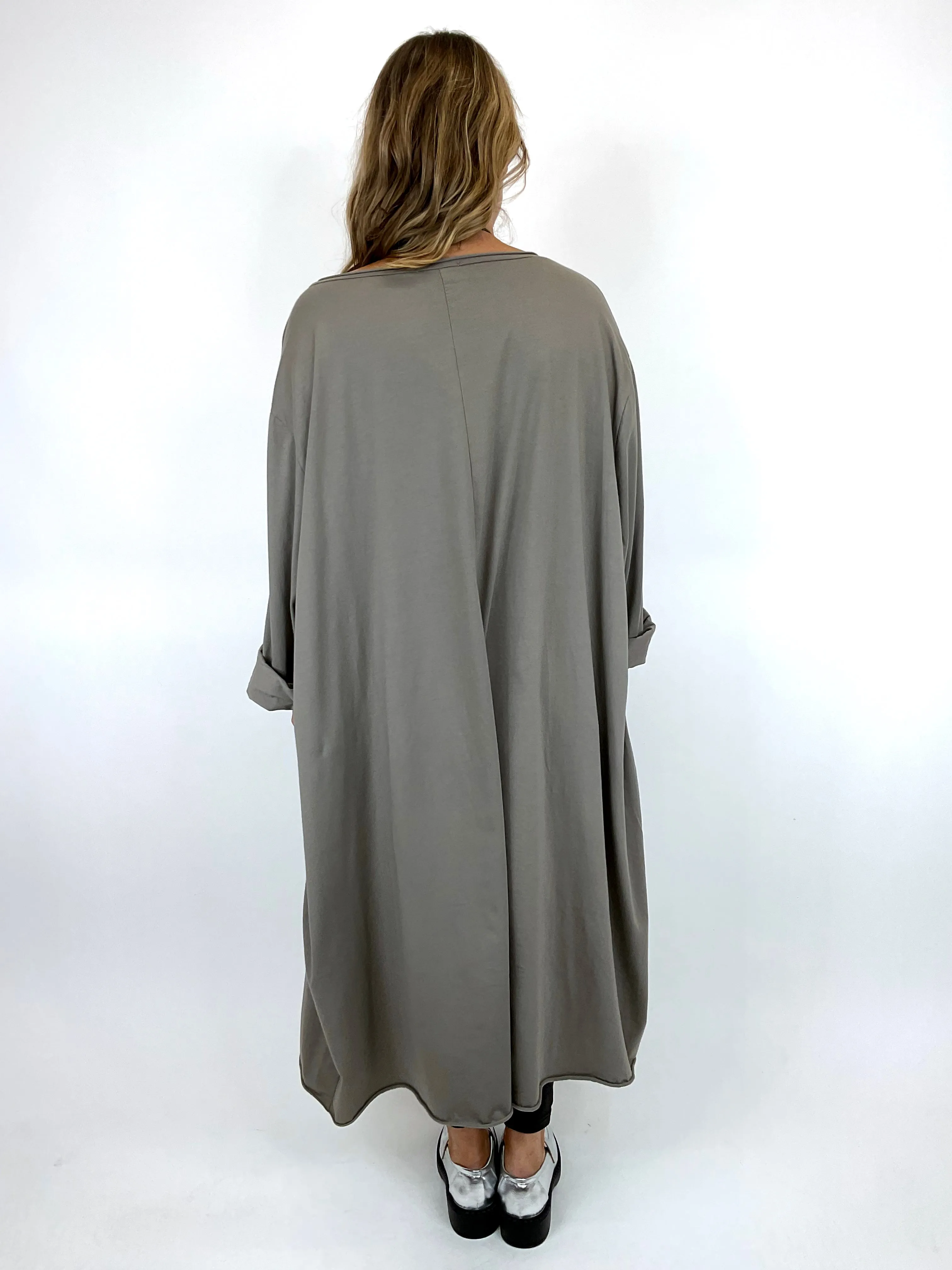 Made in Italy Lagenlook Clara Seam Tunic in Mocha. code 12075