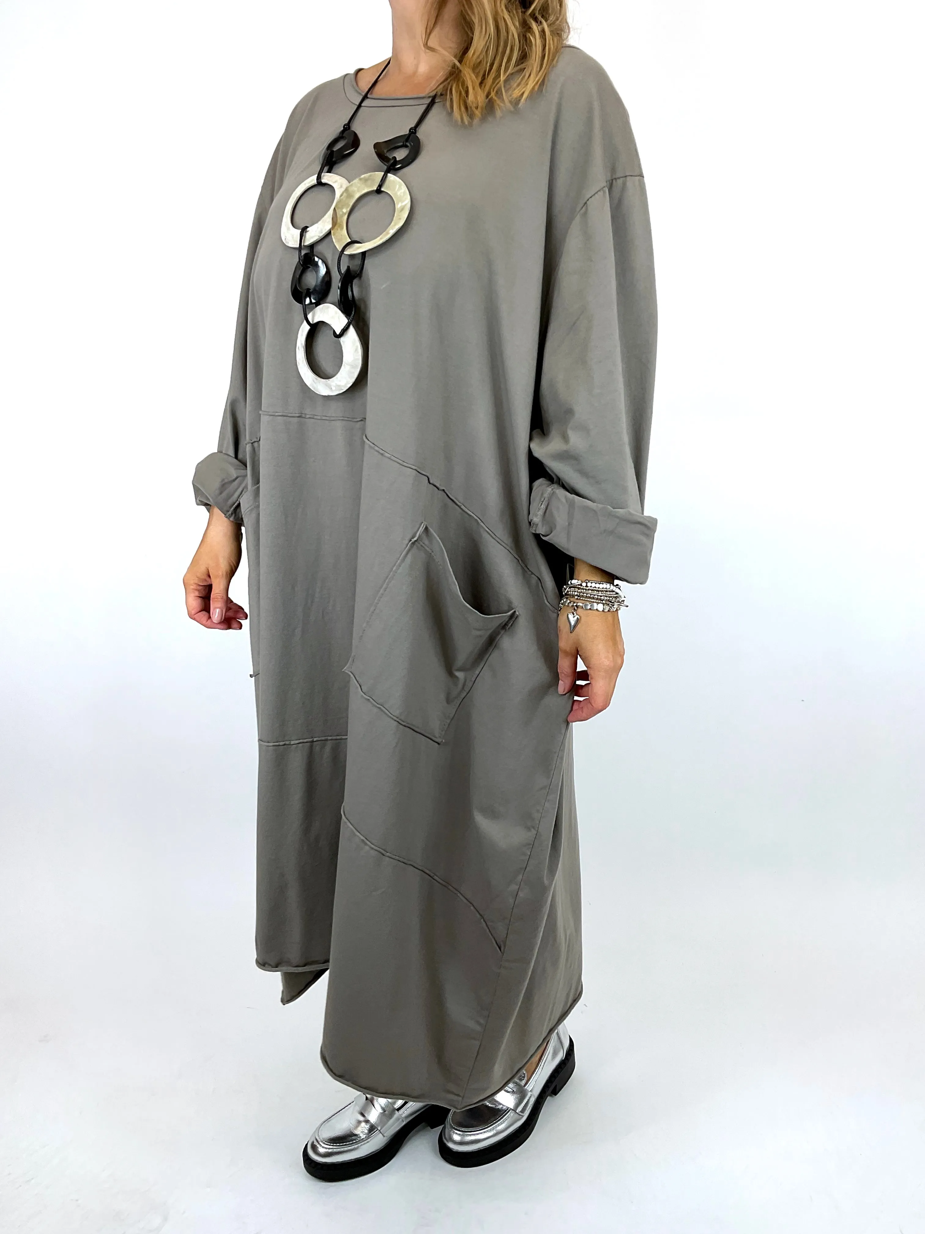 Made in Italy Lagenlook Clara Seam Tunic in Mocha. code 12075