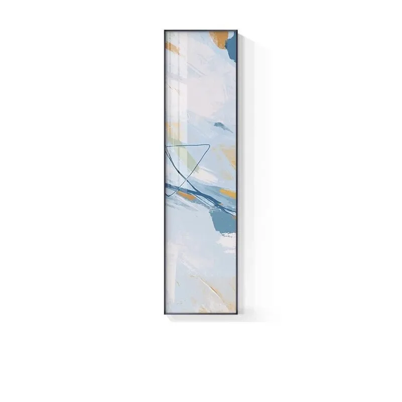 Marble Print Abstract Vertical Format Wall Art Blue Pastel Pink Pictures For Modern Living Room Bedroom Entrance Hall Wall Decor