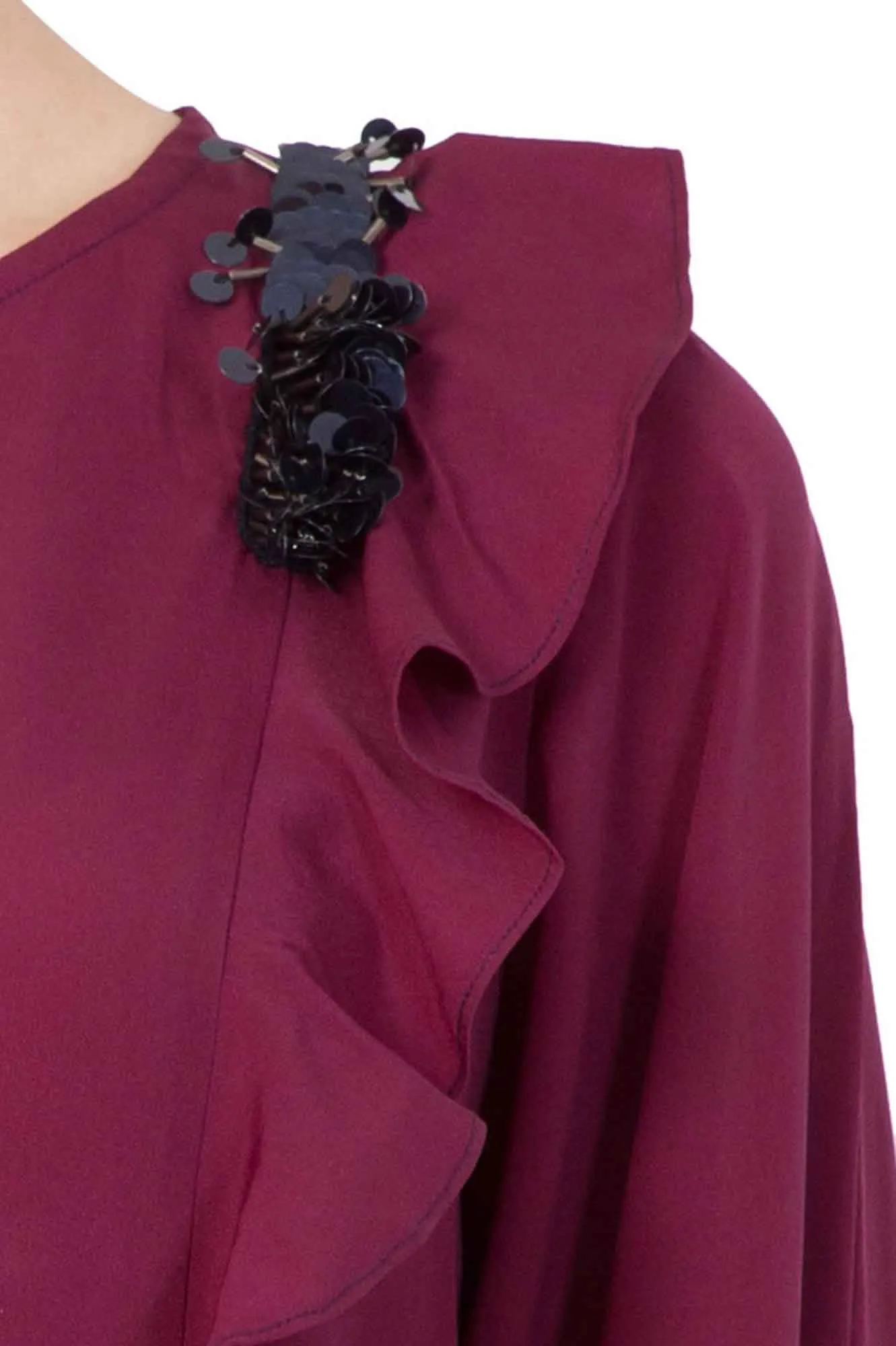 Mauve Ruffle Wrap Tunic