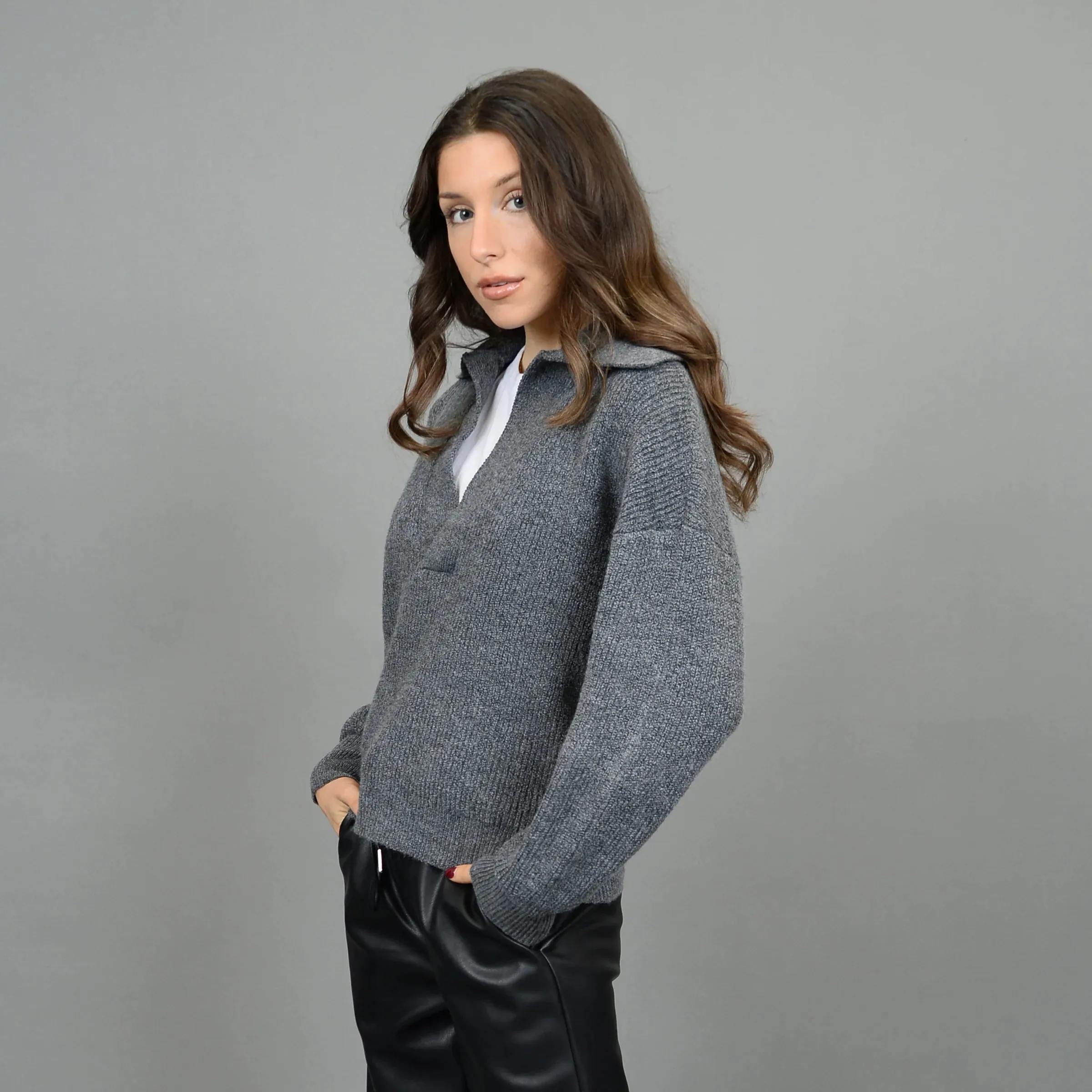 Mayla Long Sleeve V Neck Sweater