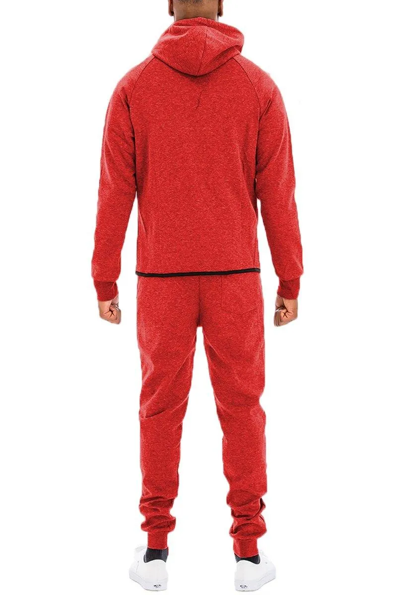 Mens Dynamic Solid Red Sweat Suit Track Set