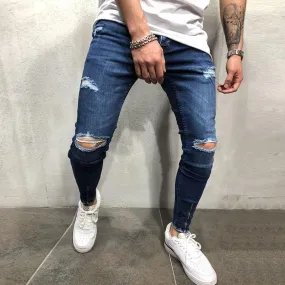 Men's Fashion Casual Small Holes Ripped Jeans