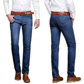 Men's jeans straight loose waist - slim jeans trousers