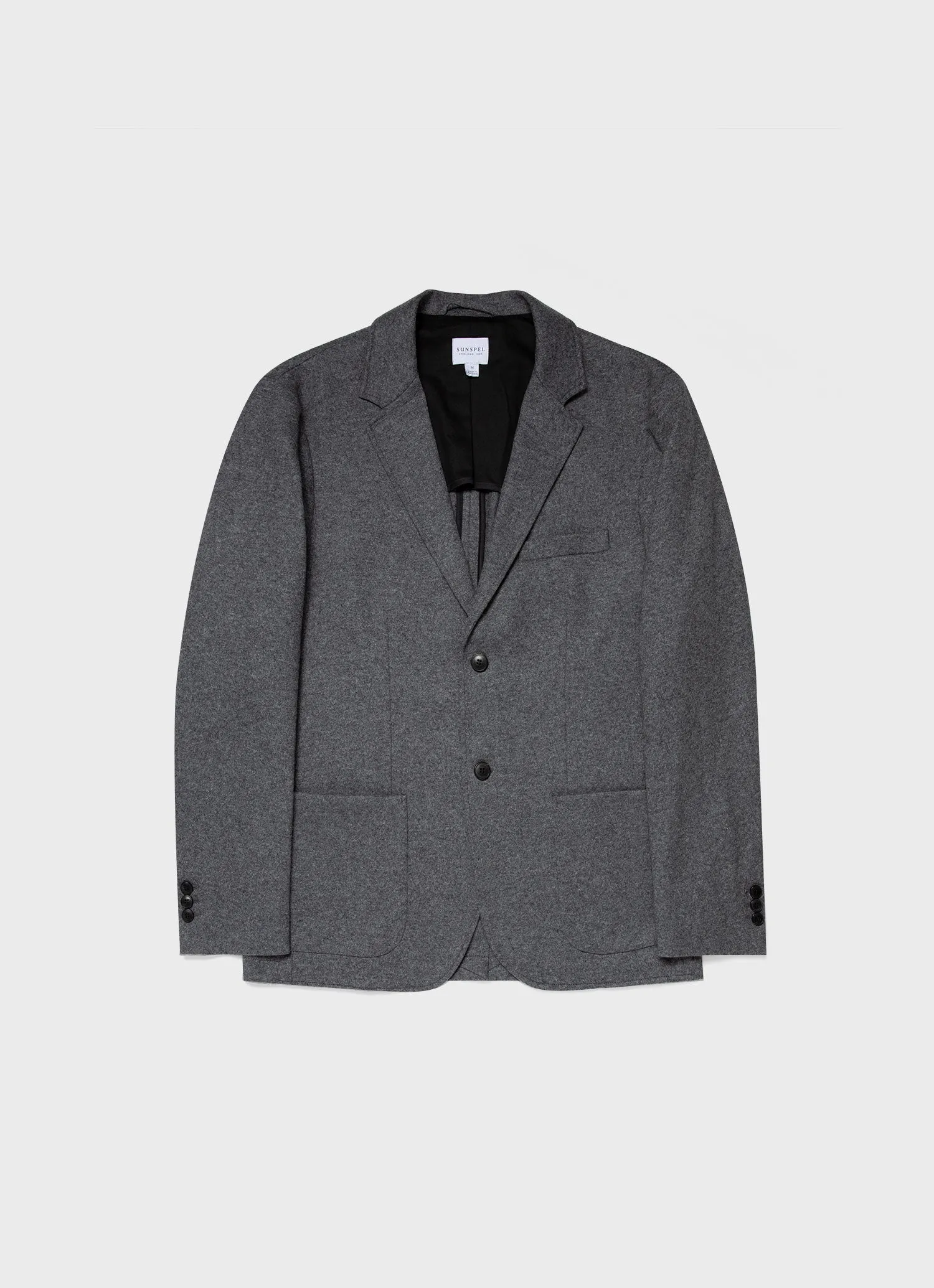 Men's Wool Blazer in Charcoal Melange