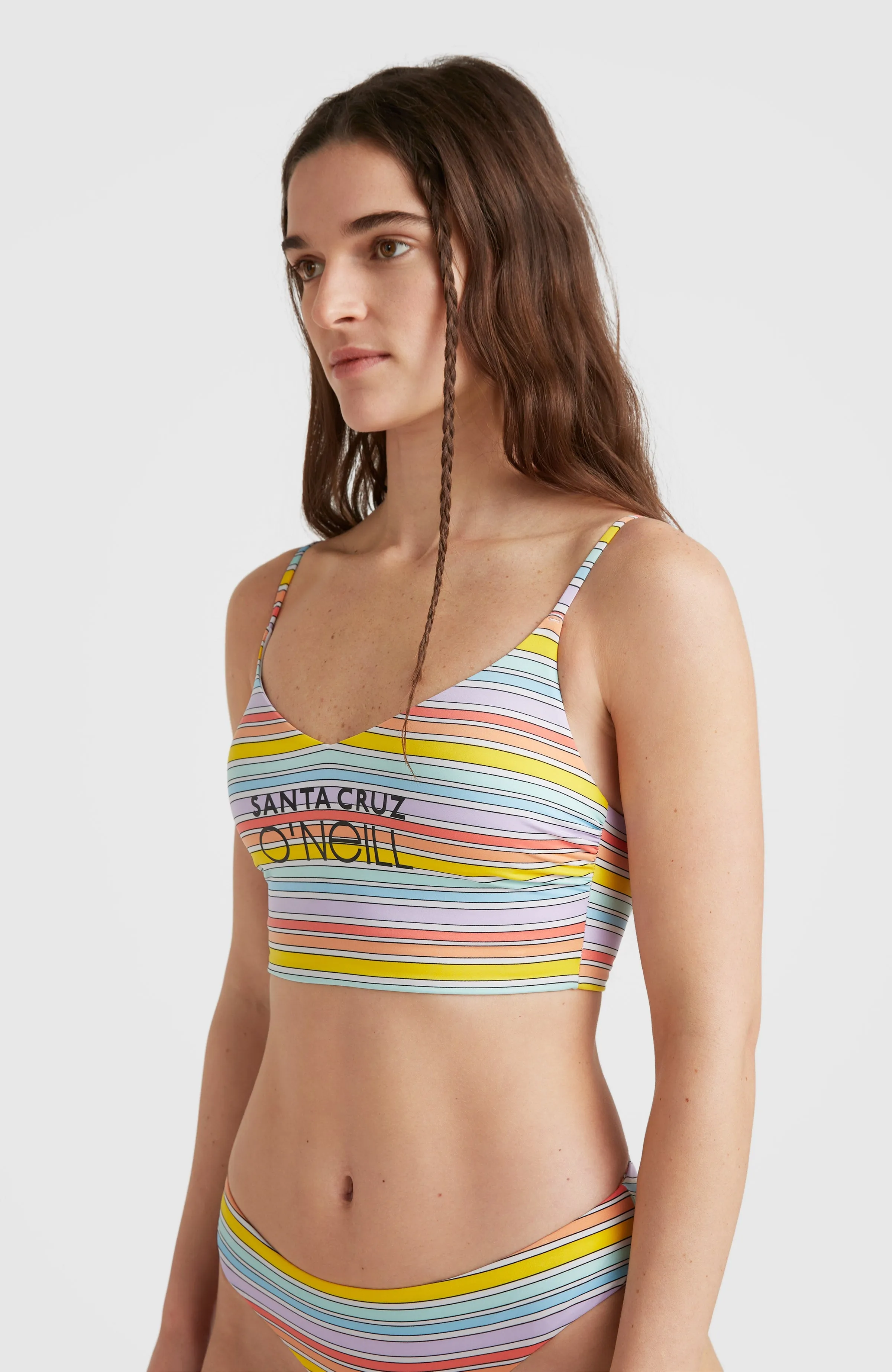 Midles - Maoi Bralette Bikini Set | Bright Multi Coloured Stripe