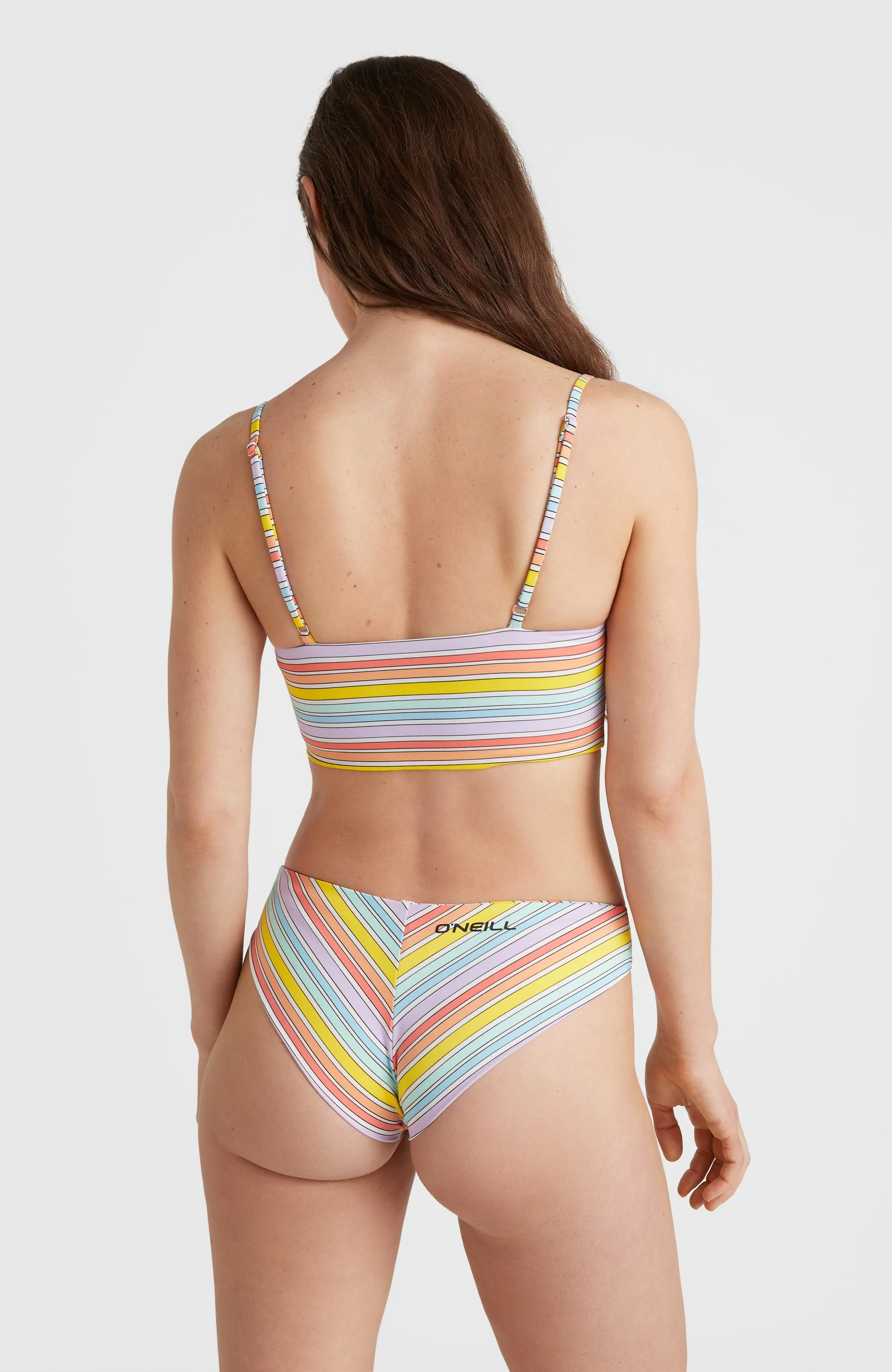 Midles - Maoi Bralette Bikini Set | Bright Multi Coloured Stripe