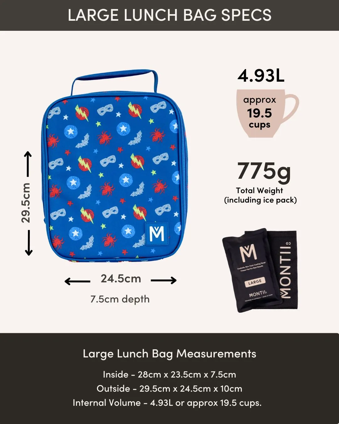 MontiiCo Large Insulated Lunch Bag - Galaxy