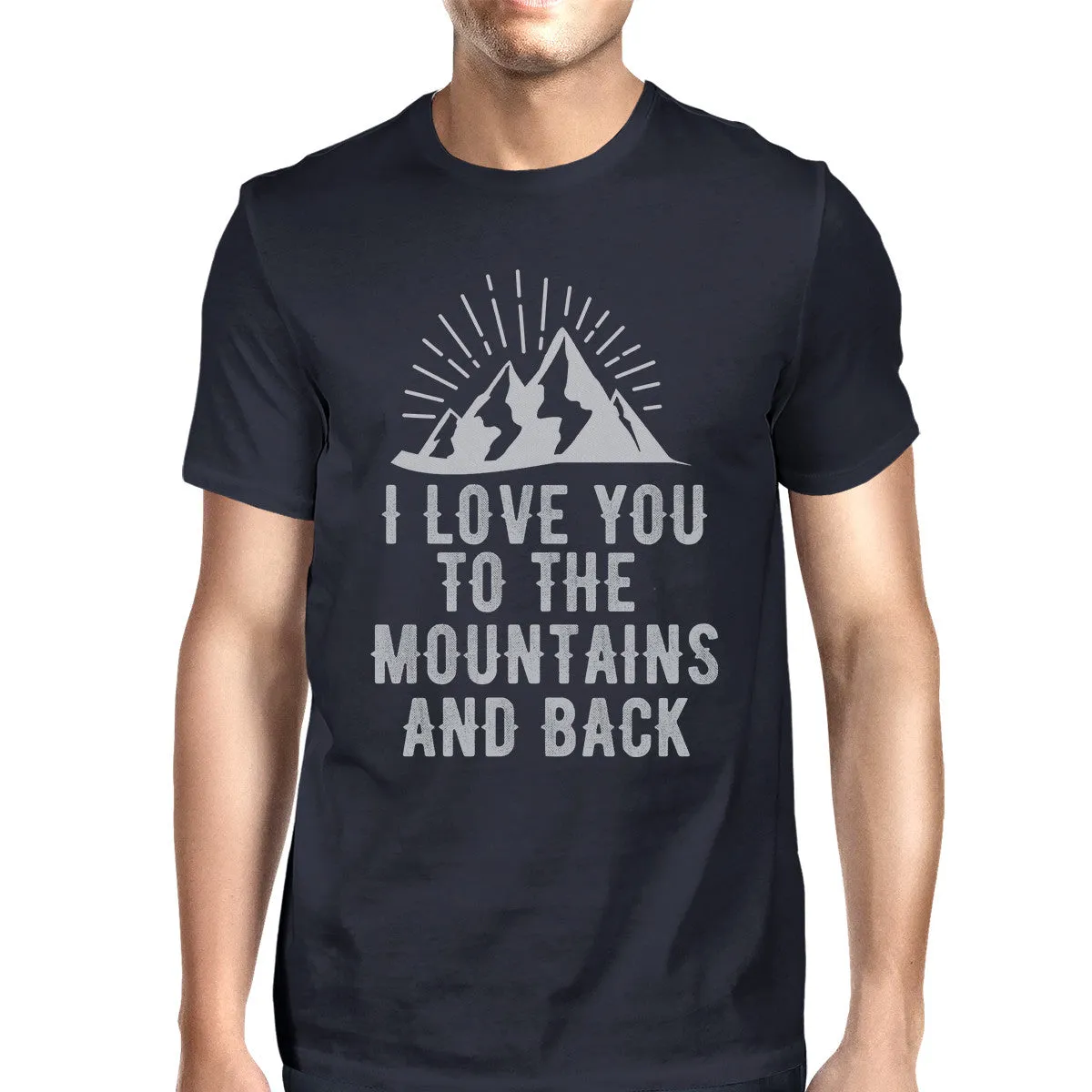 Mountain And Back Mens Navy Short Sleeve Top Mountain Graphic Shirt