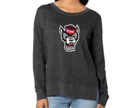 NC State Wolfpack Women's Heather Black Wolfhead Long Sleeve Tunic