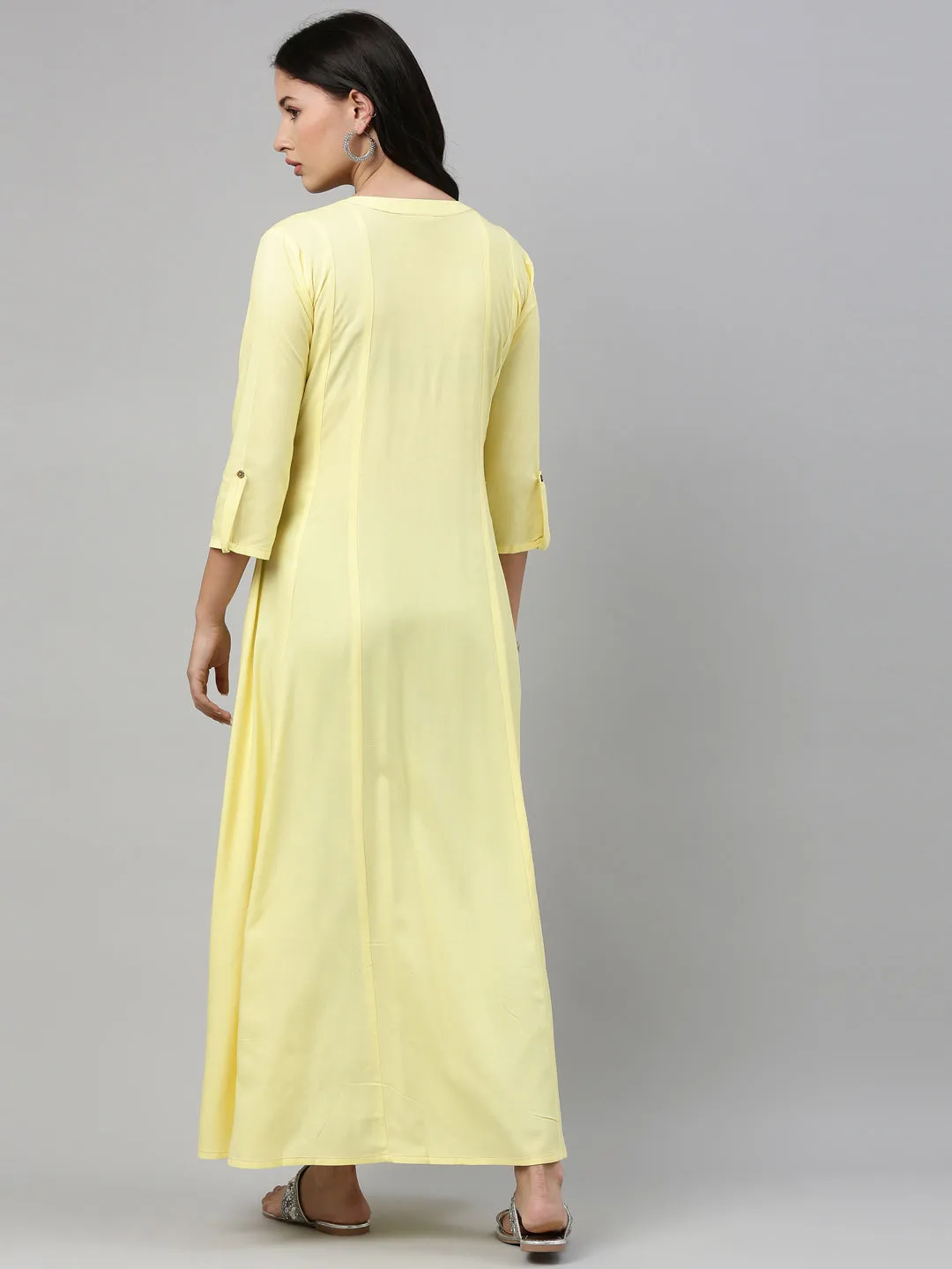 Neeru's Yellow Color Rayon Fabric Tunic