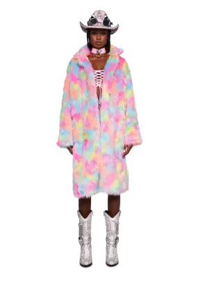 Neon Dreams Faux Fur Coat