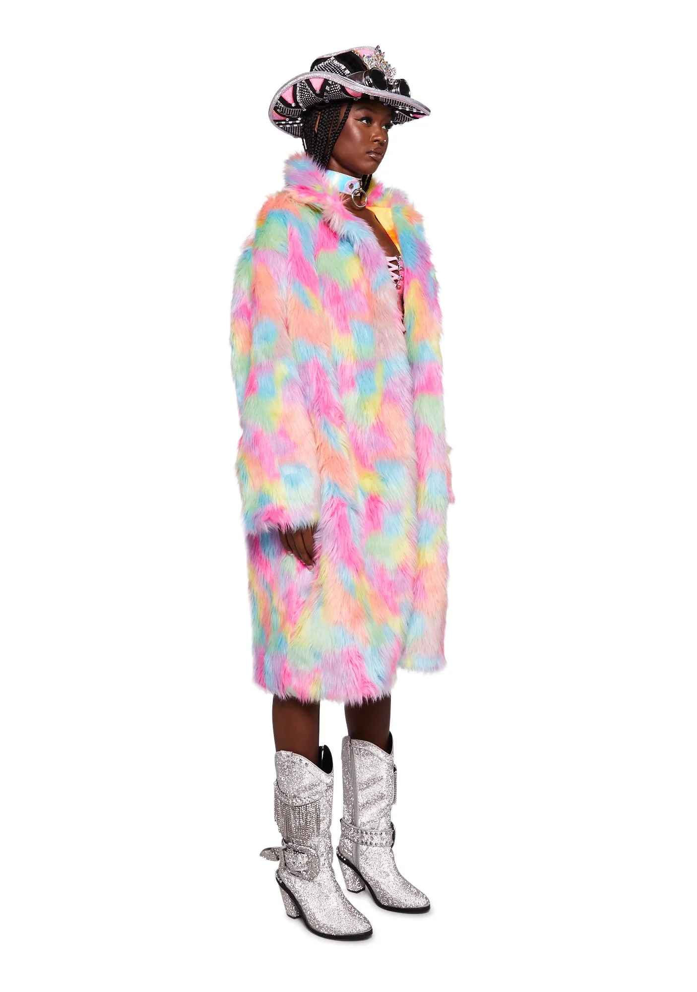 Neon Dreams Faux Fur Coat