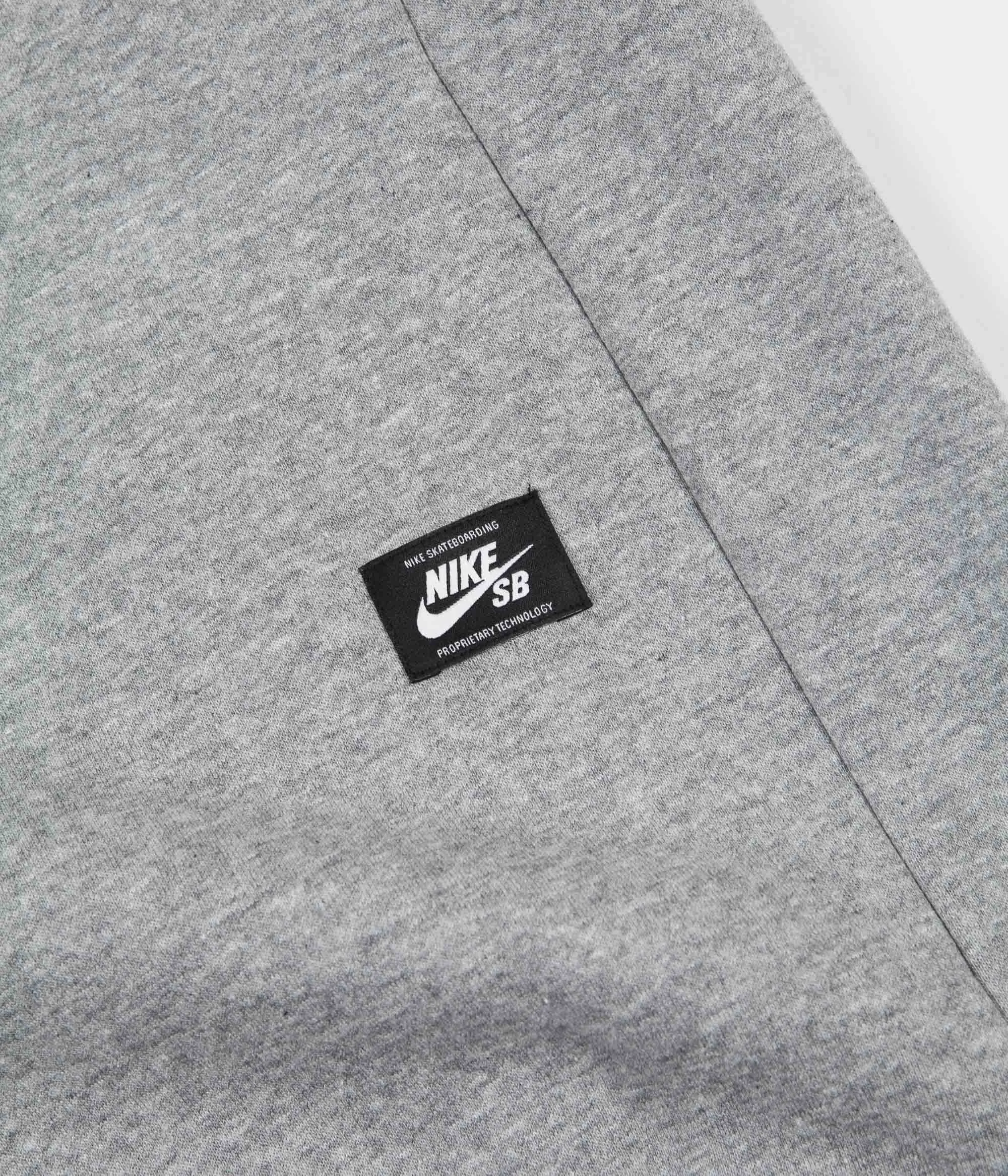 Nike SB Icon GFX Hoodie - Dark Grey Heather / White