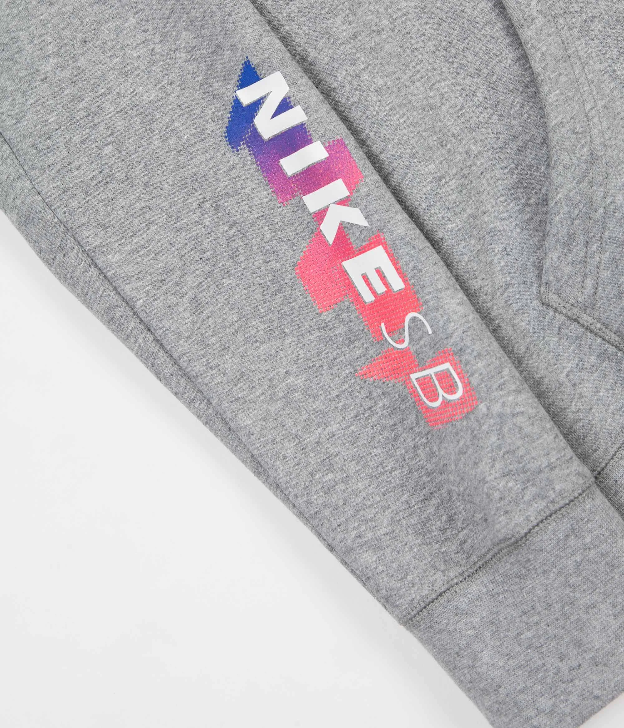 Nike SB Icon GFX Hoodie - Dark Grey Heather / White