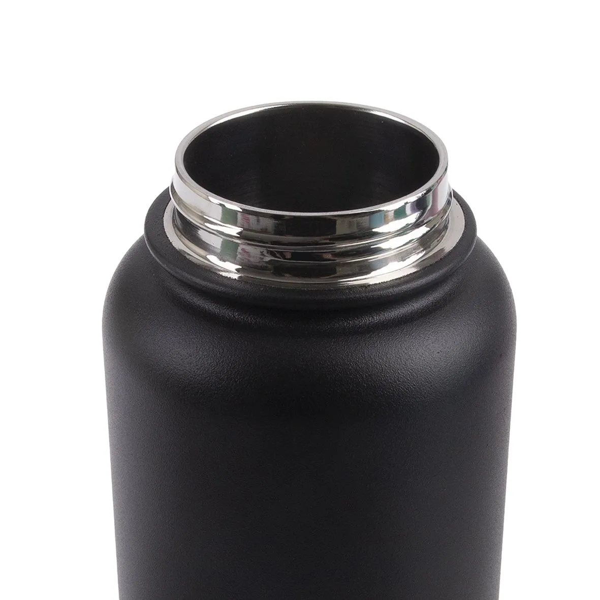 Oasis Stainless Steel Double Wall Insulated "Challenger" Sports Bottle Screw Cap 1.1L - Black