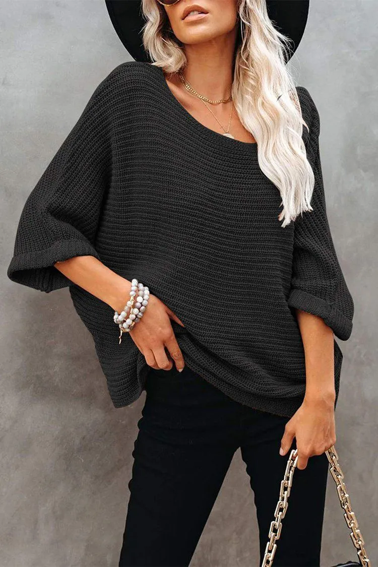 Off Shoulder Long Sleeves Oversized Sweater