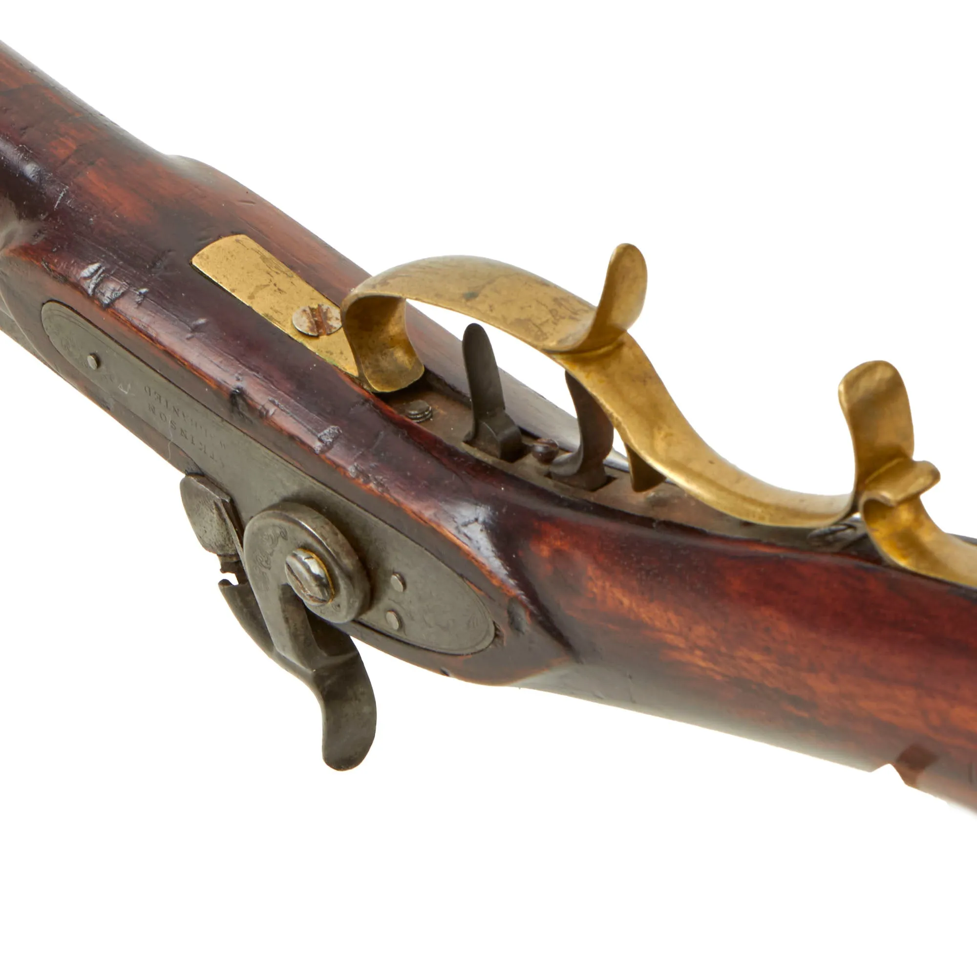 Original U.S. Large Bore Half-Stocked Percussion Hunting Rifle with Set Trigger and Lock by Atkinson - circa 1845