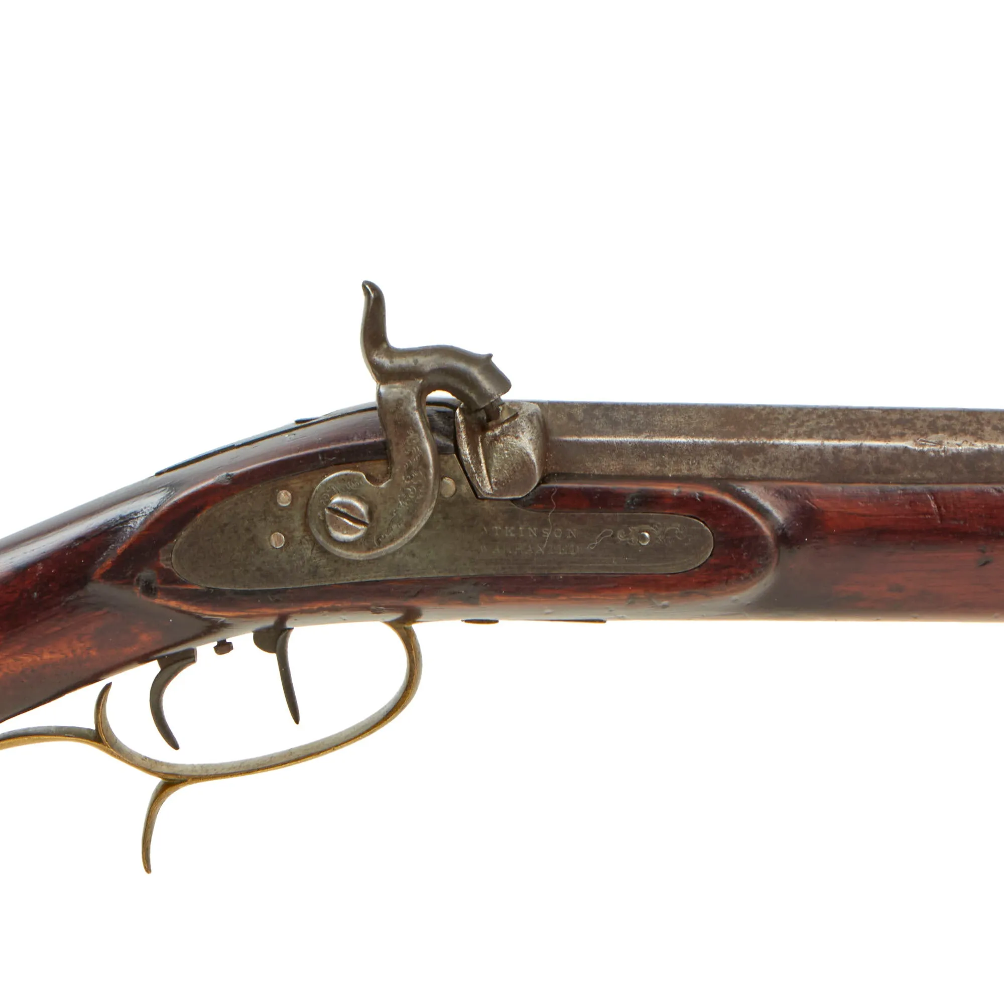 Original U.S. Large Bore Half-Stocked Percussion Hunting Rifle with Set Trigger and Lock by Atkinson - circa 1845