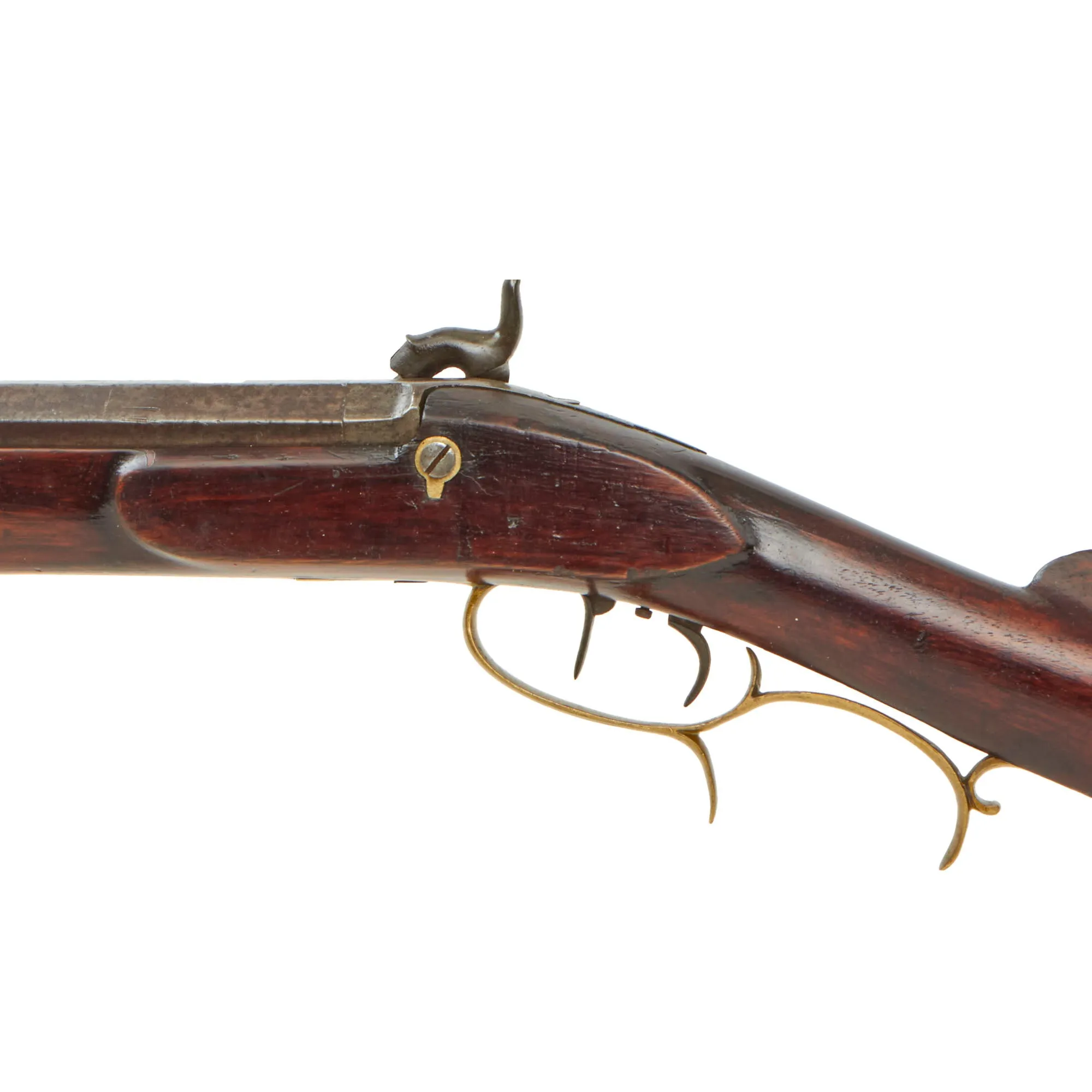 Original U.S. Large Bore Half-Stocked Percussion Hunting Rifle with Set Trigger and Lock by Atkinson - circa 1845