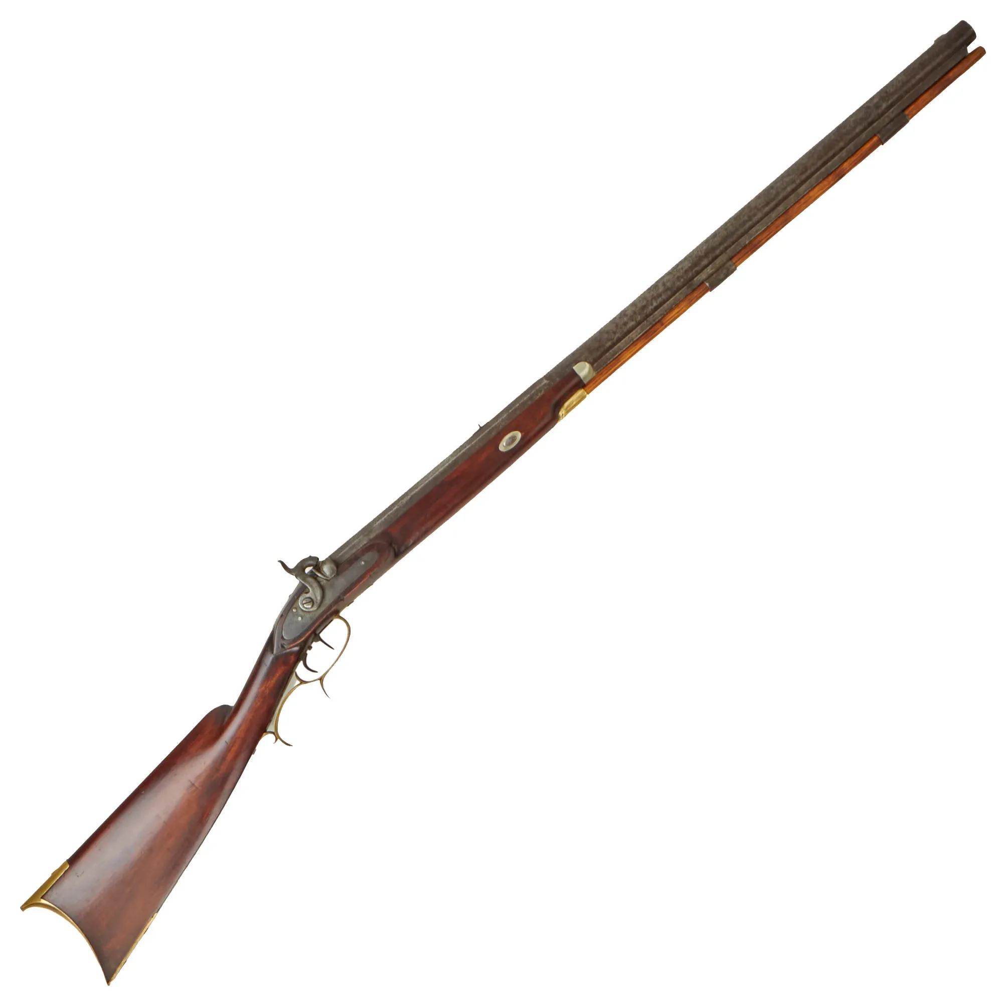 Original U.S. Large Bore Half-Stocked Percussion Hunting Rifle with Set Trigger and Lock by Atkinson - circa 1845