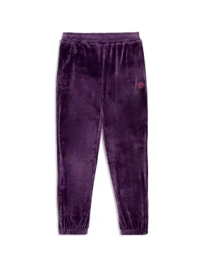 Ostuni Velour Track Pant- Blackberry Cordial