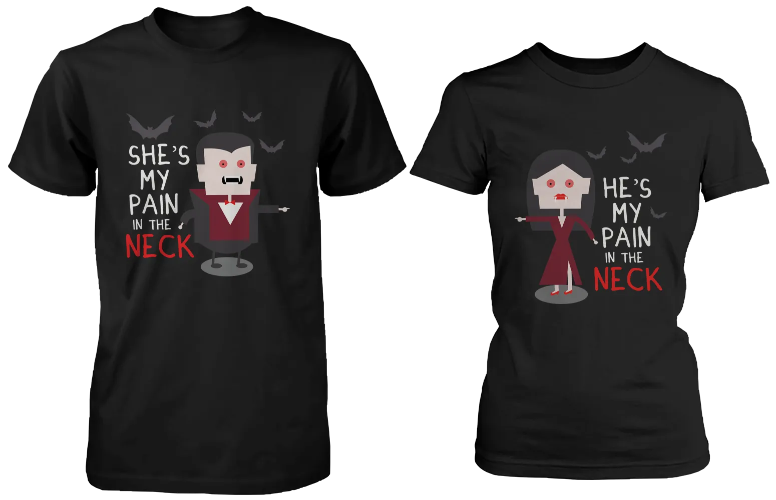 Pain In the Neck Matching Vampire Couple Shirts (Set)