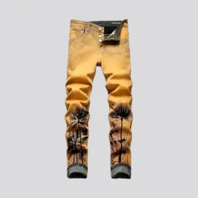 Palms-print men's y2k jeans