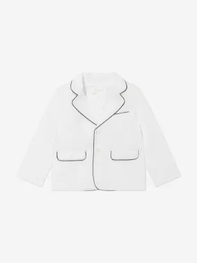 Patachou Boys Linen Blazer in White