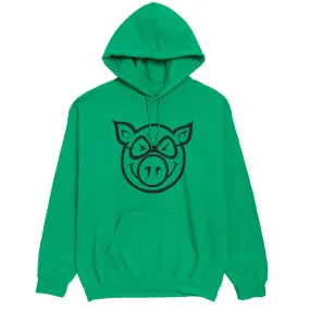 Pig Head Hoodie - Kelly Green