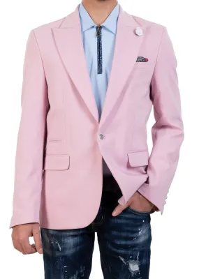 Pink Wide Lapel Performance Blazer