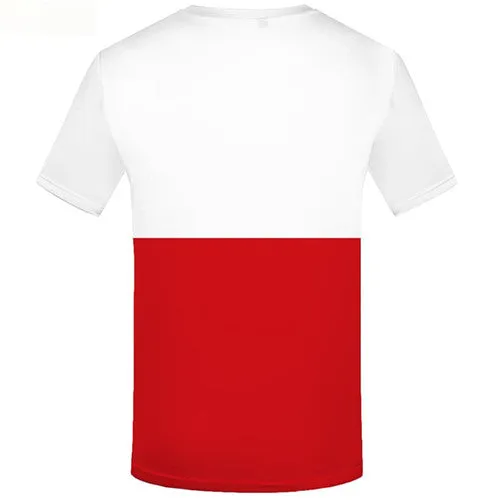 Polish Flag T-shirt Men White Tshirt Anime Harajuku T-shirts Graphic Short Sleeve T shirts Mens New Streetwear Sport