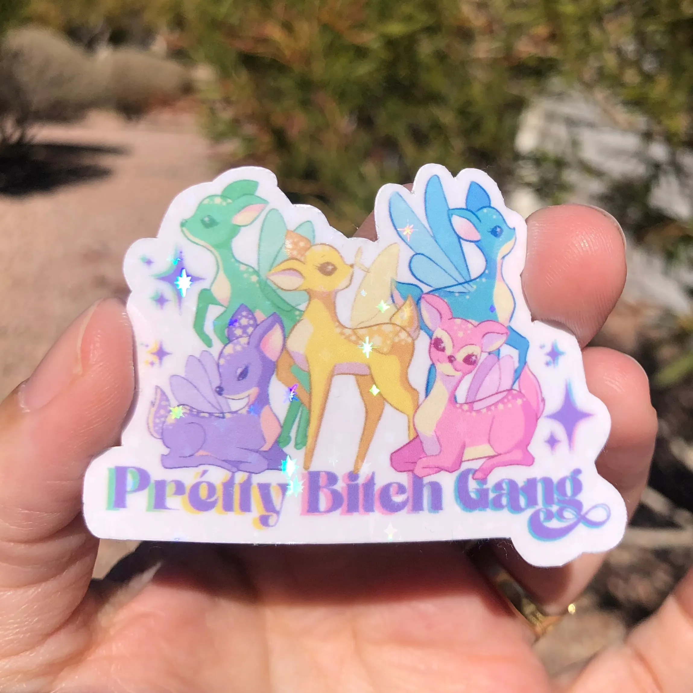 Pretty B*tch Gang holographic vinyl sticker