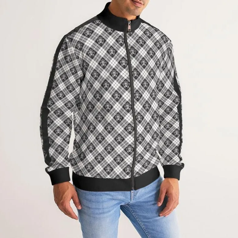 Punk Majesty Tartan Men's Stripe-Sleeve Track Jacket