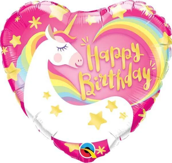 Qualatex - 18" Birthday Magical Unicorn Mylar Balloon #83