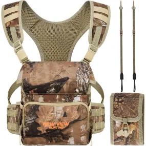 Quiet Binocular Chest Pack for Hunting, Bino Harness with Range Finder Pouch