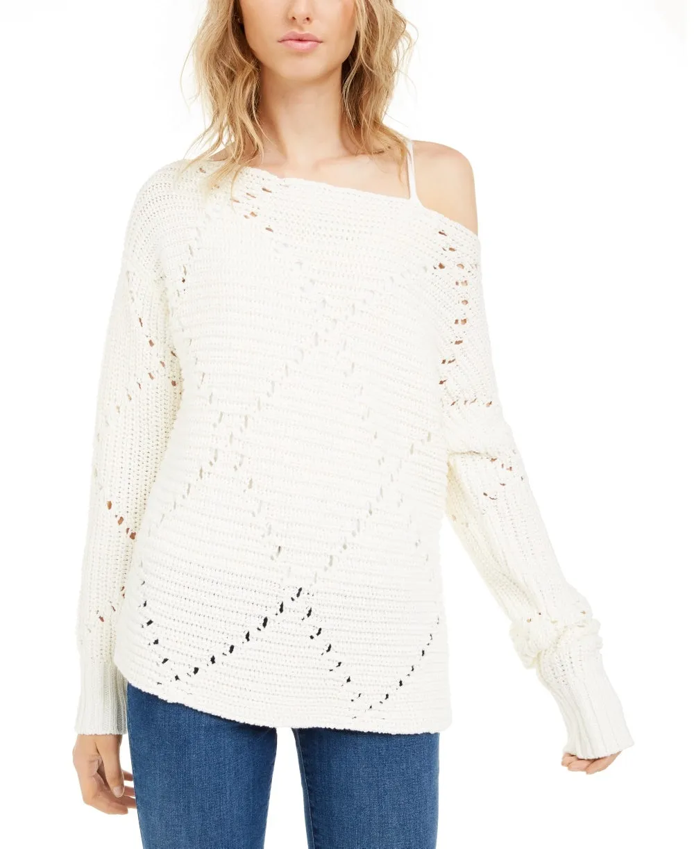 Rachel Roy Women's Elise Off-The-Shoulder Sweater White Size X-Large