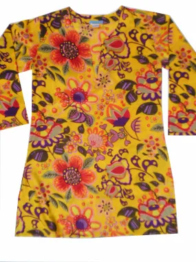 Raja Cotton Tunic Yellow Floral