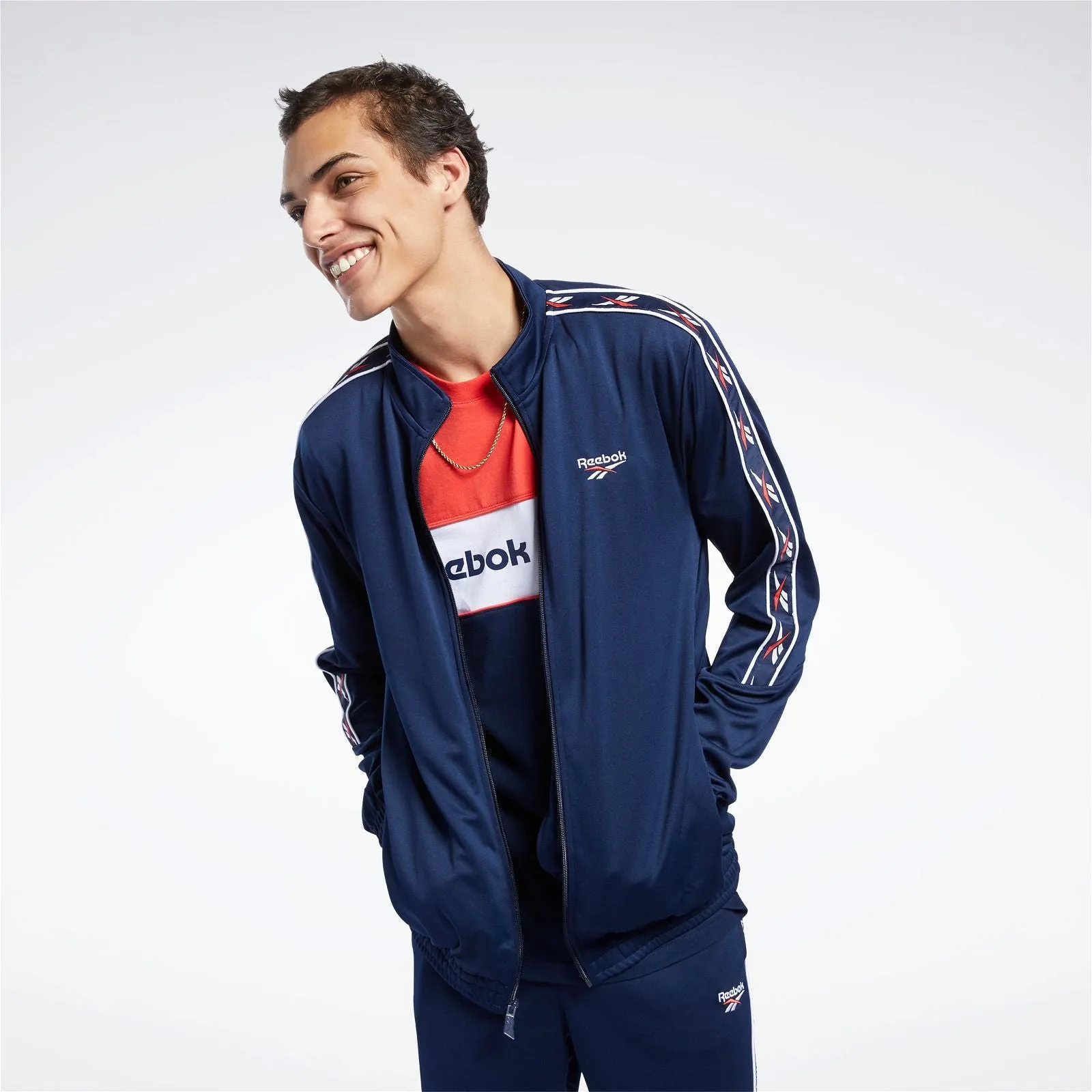 Reebok Classics Vector Tape Track Jacket - Navy