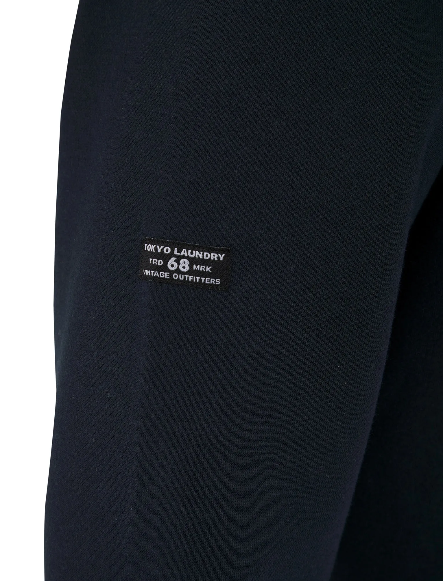 Refract Motif Brushback Fleece Pullover Hoodie in Sky Captain Navy - Tokyo Laundry