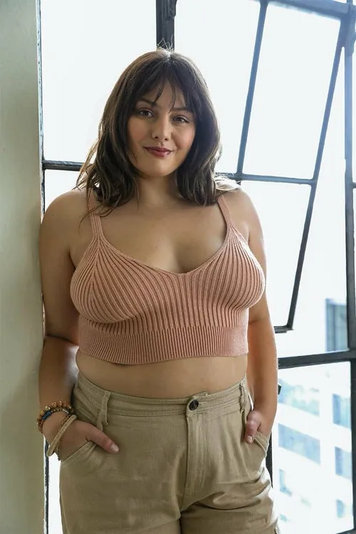 Rib Knit Plus Size Brami Crop Top