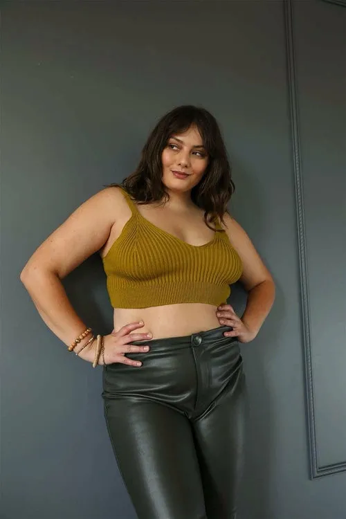 Rib Knit Plus Size Brami Crop Top