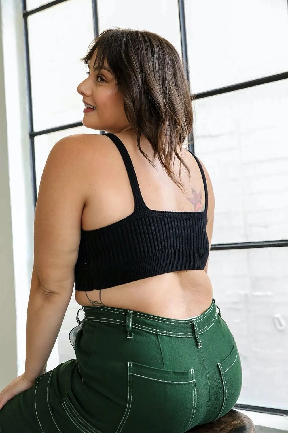 Rib Knit Plus Size Brami Crop Top