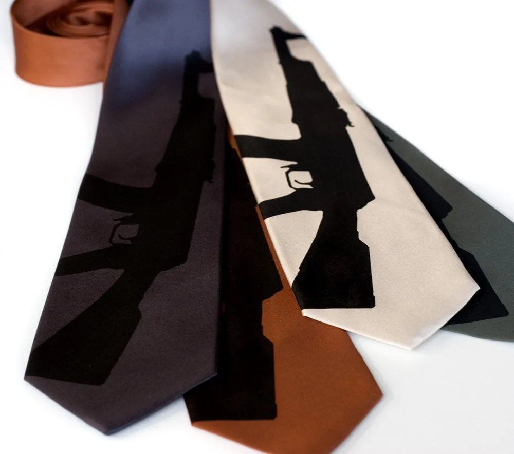 Rifle Print Silk Necktie, AK-47 Tie