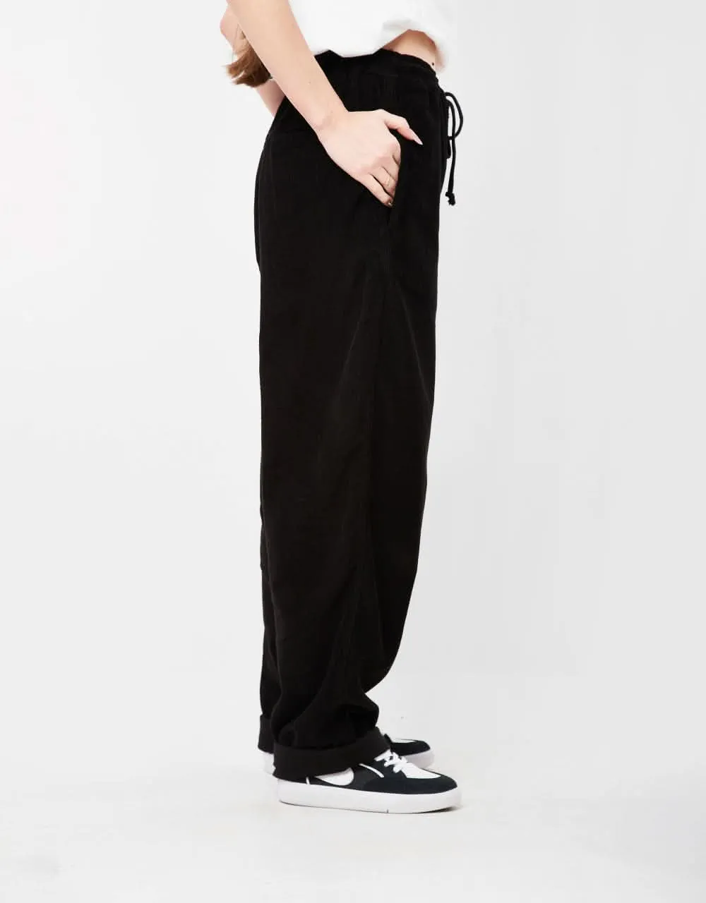 Route One Classic Cord Beach Pants - Black